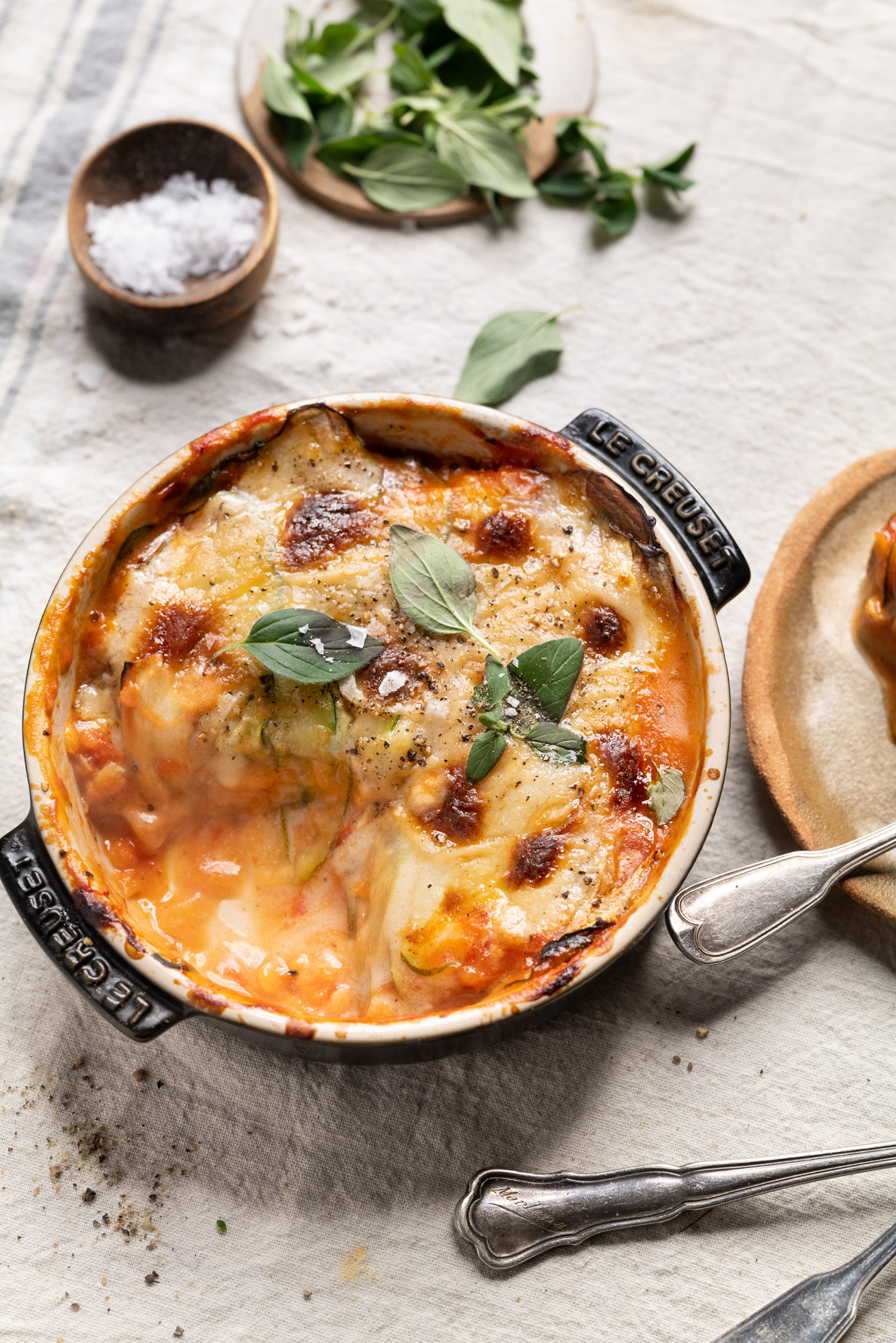 Zucchini-Lasagne mit Linsen